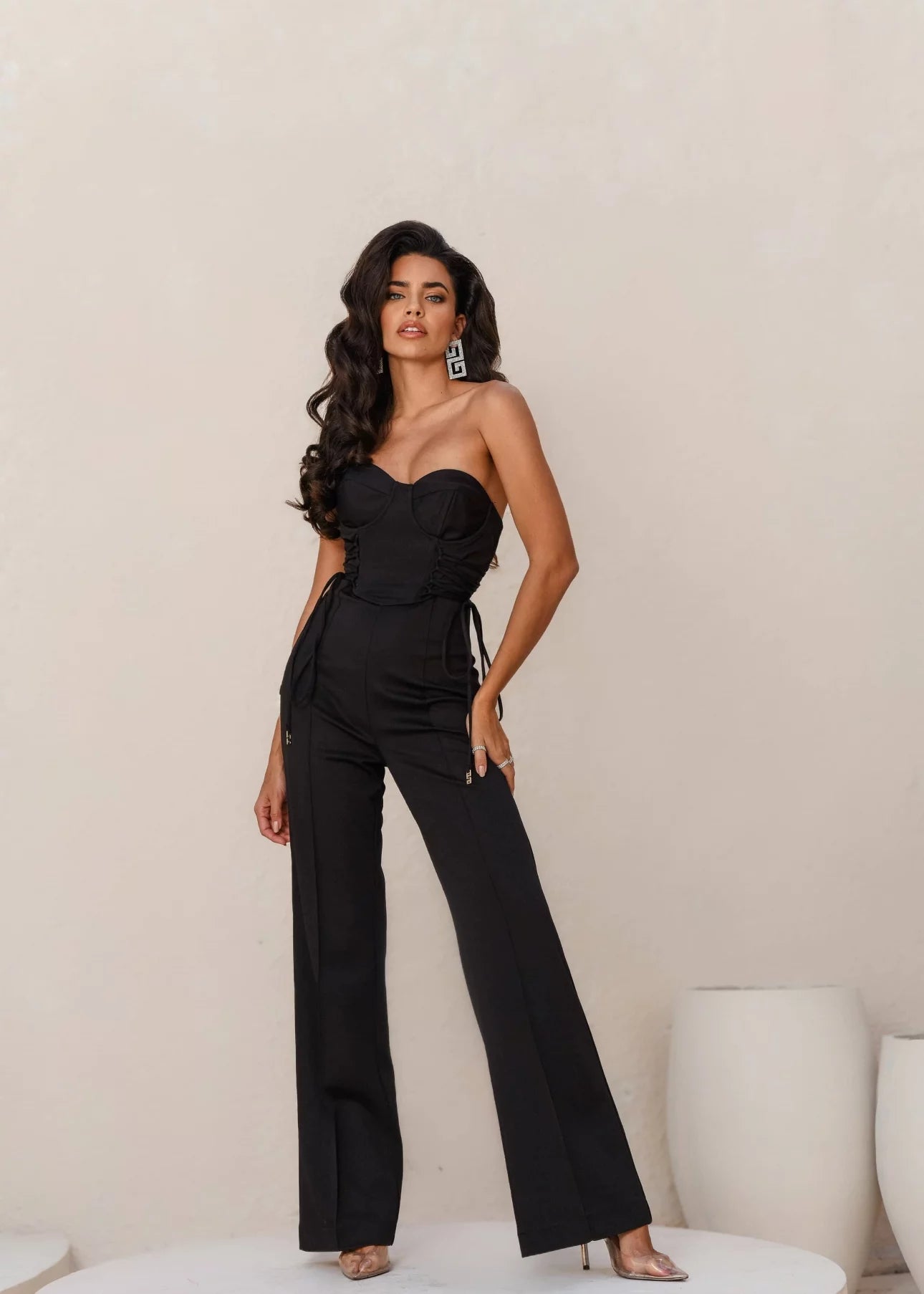 Macacão Amarração Lateral em Twill